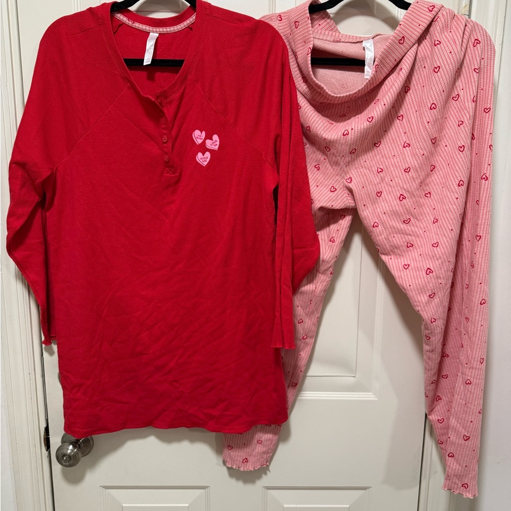 Cozy Red and Pink Pajama Set - Picture 4 of 8